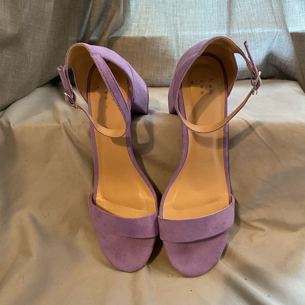 Lavender block heels